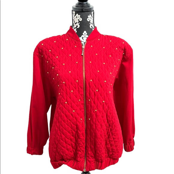 Vintage Red Zip Up Jacket - Picture 1 of 6